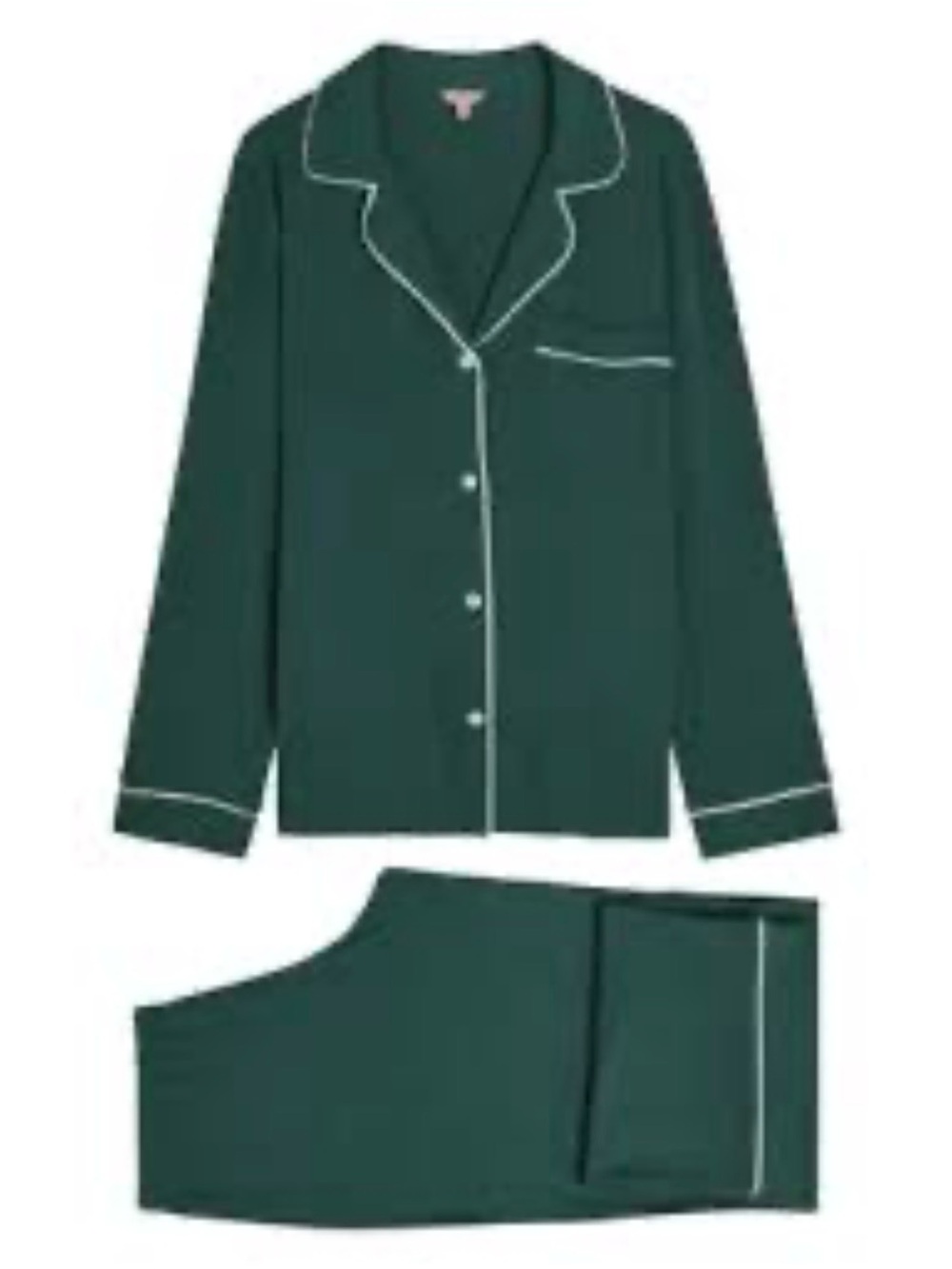 Eberjey Gisele Forest Green PJ Set Matching Pajamas Long Sleeve XS Mrs Wedding